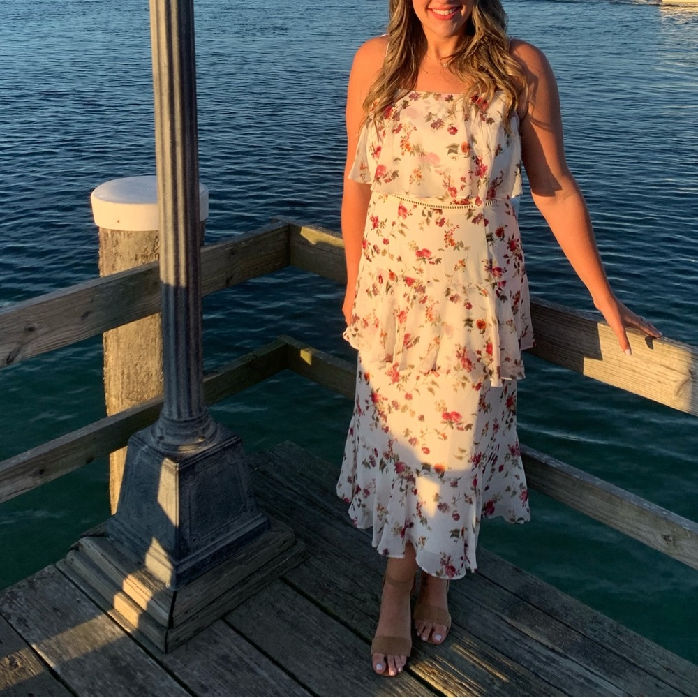 Wayf floral midi length dress floral